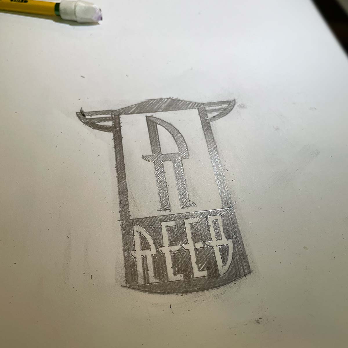 Automotive logo design sketch