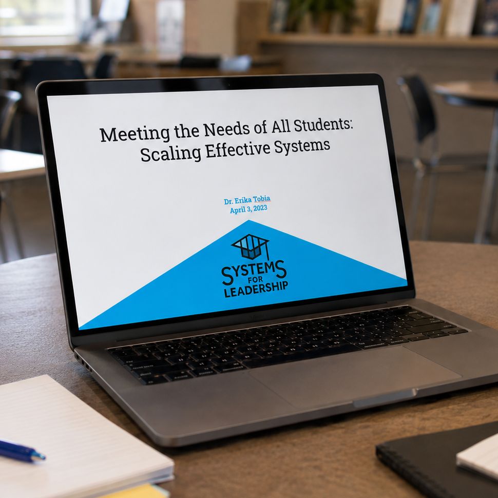 Systems for Leadership — presentation on laptop