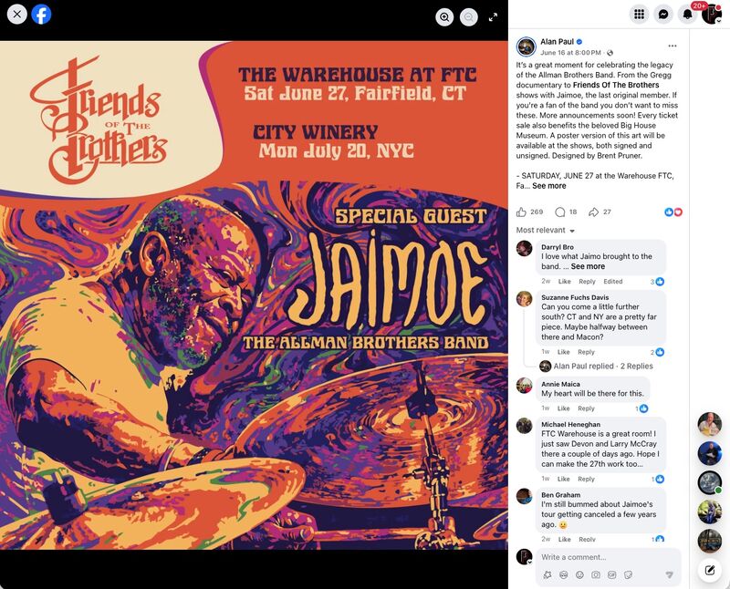 Jaimoe Facebook post — Alan Paul